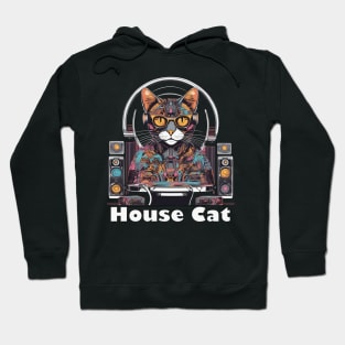 House cat funky colourful pet and music lovers design Hoodie